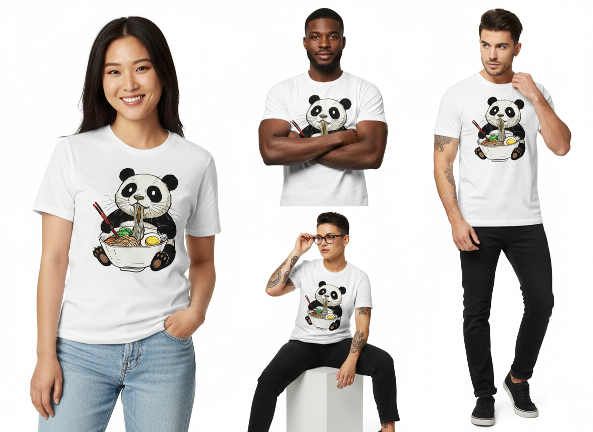 🍜 Slurp Master: Edición Premium - Camiseta Panda Ramen