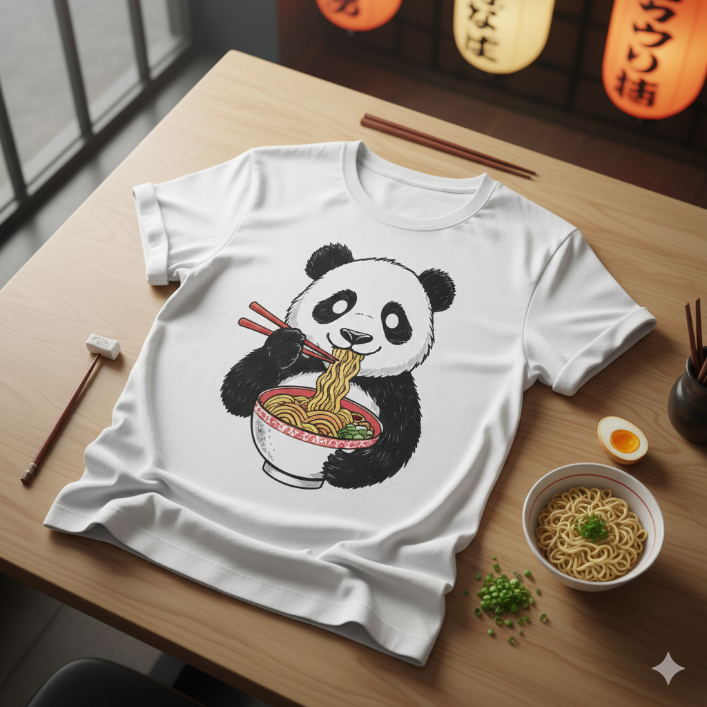🍜 Slurp Master: Edición Premium - Camiseta Panda Ramen