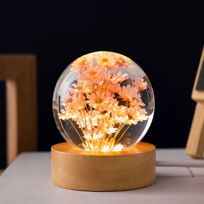 Crystal Ball Night Lights Glowing Planet Galaxy Astronaut 3D Moon Table Lamp USB Atmosphere Lamp Tabletop Decorations Kid Gifts