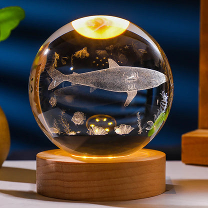 Crystal Ball Night Lights Glowing Planet Galaxy Astronaut 3D Moon Table Lamp USB Atmosphere Lamp Tabletop Decorations Kid Gifts